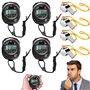 Pack de 4 chronomètres Sportifs numériques: chronomètre numérique avec sifflet en Acier Inoxydable