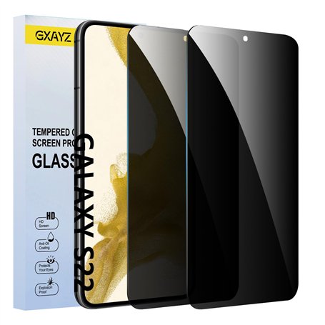 【2 pièces】Verre Trempé Protection Écran Anti-Espion pour Samsung Galaxy S22/S23，Film de Protection en Verre Trempé