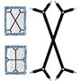 2pcs Sangles de Support de Drap de lit Longues réglables Pinces pour Drap de lit