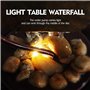 Weejian Intérieur Desktop Cascade Lune Fontaine, décoration apaisante Pluie Sons méditation Relaxation Fontaine, Ardoise Naturel