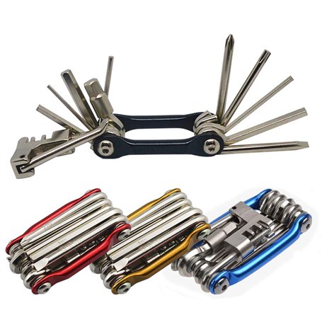 Senven 11-en-1 Outil de réparation de vélo pliant portable multifonctions