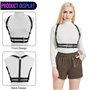 Drglynh Ceinture Punk En Cuir Taille Corps Poitrine ChaîNe Noir Goth Gilet Collier De Corps Pour Femme Filles Cosplay Party Rave
