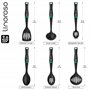 Linoroso Ustensiles de Cuisine 6 Pièces Nylon Anti-adhérent Accessoire Cuisine Set Comprend une Spatule Louche Cuillère à Pâtes 