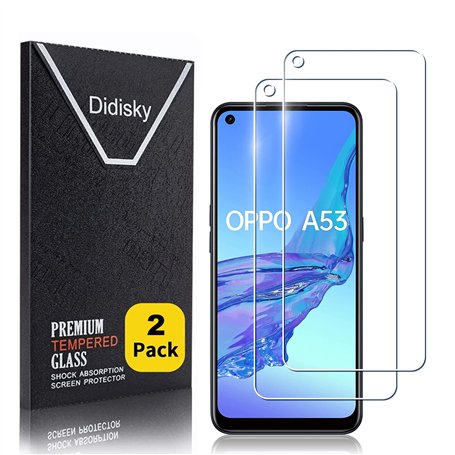 Didisky Lot de 2 Protecteur Verre Trempé pour OPPO A53
