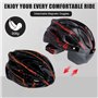 Casque de vélo avec visière - Casque de vélo léger avec lunettes magnétiques - Unisexe - Taille réglable - Casque de VTT pour ho