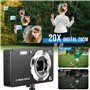 Appareil Photo Numérique 56MP 4K HD Compact Caméra Enfant avec Carte 32Go Zoom Digital 20X Écran 2,7 Pouces Appareil Photo Adole