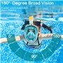Masque de Plongée Enfants Intégral Full Face Mask Masque Snorkeling Pliable 180°View Anti-Buée et Ant