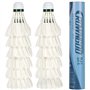 ALFFREUDE 12 Pcs Volant Badminton Plume Badminton en Plumes de Canard Balles de Badminton à Grande Vitesse Volants de Badminton