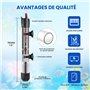 DoRight Chauffage d'Aquarium 50W, Chauffage en Verre Submersible Température Réglable Chauffe-Aquarium avec Ventouse Thermomètre