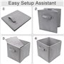 Sosayet Lot de 4 cubes de rangement pliants, 26 x 26 x 28 cm Boîtes de Rangement Ouvertes en Textile Non-Tissé, Tiroir en Tissu,