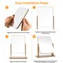 Zhufas Petit miroir sur pied - En bois - Rotation à 360 ° - 25 x 22 cm - Pour coiffeuse, bureau, chambre à coucher, salle de bai