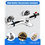 Mitigeur Douche Thermostatique, Mitigeur Baignoire Thermostatique, Mitigeur/Robinet Douche Thermostatique en Laiton avec Bouton 
