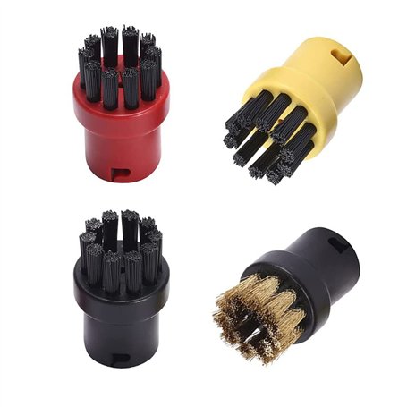 Lot de 4 brosses de nettoyage à vapeur，Accessoires de nettoyage à vapeur，Brosses Rondes Set