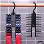 Porte-Cravate Réglables Cravate Rack Crochet Cintre Organisateur avec Pinces antidérapantes, 360 Degrés Rotation pour Cravates o