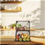 Mokaskaidj Corbeille a Fruit, Panier a Fruit de Mural, Empilable et Montable au Mur avec Couvercle en Bois und 4 Crochets pour F