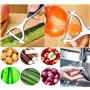 Multifonctionnelles Épluche Légume,2 PCS Éplucheur Pivotant Acier Inoxydable Éplucheur en Forme de Y avec Poignée Ergonomique An
