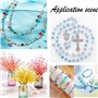 GZhaizhuan 600 Pièces en Boîte Colorées Perles de Verre, 8mm Rondes Perles Craquelées pour DIY Fabrication de Bijoux Collier Bra