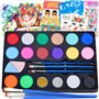 Chennyfun Palette de Maquillage Enfants Kit Licornes de Peinture pour Le Visage-16 Grandes Peintures