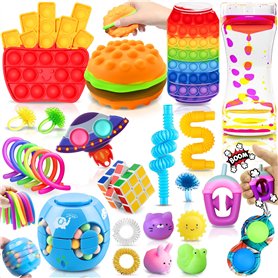 Paochocky Fidget Sensory Toy Set, 26PCS Jouet Anti-Stress Kit, pour la Concentration, Jouet pour Enfants avec Soulagement de l'a Paochocky Fidget Sensory Toy Set