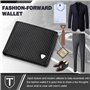 TEEHON® Portefeuille Homme en Cuir Véritable avec Blocage RFID/NFC 8 Porte Carte Crédit, 2 Compartiment à Billets, Classique Por