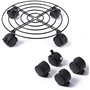 Hayan - Lot de 3 plateaux ronds pour pot de fleurs avec roulettes - 27,9 cm - Noir