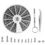 Coffret de 1000 pcs Assortiment Vis écrous Kit de Réparation de Lunettes Petites Vis et écrous avec Tournevis et Pince à épiler