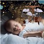 Collazoey Lit bébé mobile, carillon mobile pour bébé animaux de la forêt, pendentif mobile pour bébé éléphant girafe lion nuage,