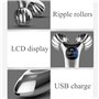 Rouleaux Massage Visage Anti Age, Appareil Masseur Facial EMS Anti Rides Electrique, Vibrations, 6 Vitesses