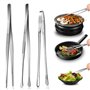 LUOJINYI Lot de 3 pinces de cuisine professionnelles en acier inoxydable - Pour la cuisine