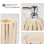 Home Basic Lot de 3 pompes à lotion, gobelet, porte-savon, glaçure beige