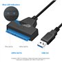 Cable sata to usb Adaptateur usb sata Compatible avec les disques durs externes et internes Adaptateur SSD/HDD 2,5 pouces Compat