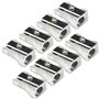 Lot de 8 mini taille-crayons en métal à trou unique en alliage d'aluminium pour la plupart des tailles de crayons adultes et enf