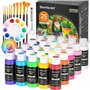 Shuttle Art Peinture Acrylique pour Extérieur 25 Couleurs (60ml) avec 10 Pinceaux 1 Palette