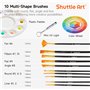 Shuttle Art Peinture Acrylique pour Extérieur 25 Couleurs (60ml) avec 10 Pinceaux 1 Palette, Résistant à l'Eau, Acrylique Peintu