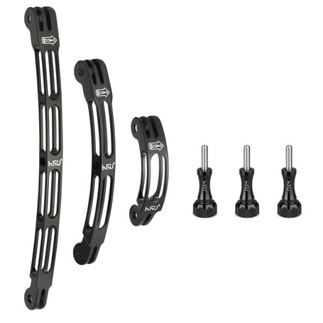 HSU Bras d'extension arqué en Aluminium pour GoPro Hero 12/11/10/9/8/7/6/5/4/3 et Autres caméras d'action