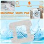 HUAREW Lot de 8 tampons de nettoyage de rechange pour Ecovacs Winbot W1 W1 Pro, Lavable Réutilisable Rechange, Chiffons lavables