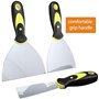 3 Pièces Jeu de Spatules en Acier Inoxydable, Couteau à Enduire avec Spatule à Manche en Plastique, Rayures de Couteau à Palette