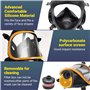 Sumeber Masque respiratoire à gaz plein avec RD40 standard réutilisable pour vapeurs organiques et inorganiques, gaz acides, amm