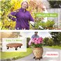 PETSUPS Lot de 2 supports de plantes en bois avec roues de 30 cm avec roulettes verrouillables en métal robuste