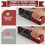 Aiguiseur Couteaux, 4 en 1 Affuteur Couteau Professionnel Aiguiseurs Manuels de Couteaux à Bouton Réglable, Multifonction et Aig