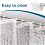 KILDOWS Rideau de Douche Anti Moisissure 180 X 200 cm，3D Transparent EVA Rideaux de Douche Lavable avec 12 Crochetspour Baignoir