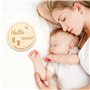 Panneau D'annonce de Bébé en Bois rond de 10 cm, Idéal pour les Photos de Baby Shower, la Décoration Murale de la Nurserie, Hell