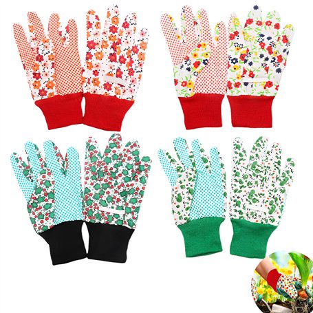 4 Paires Gants de Jardinage Femme