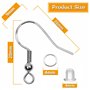 50 Pièces Lot de Crochet pour Boucles d'oreilles en Argent 925