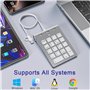 Pavé numérique filaire USB C/USB A, mini pavé numérique ergonomique avec 3 ports USB 2.0, pavé numérique 18 touches, pavé numéri