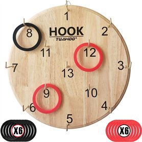 TUAHOO Jeu d'Adresse en Bois pour intérieur et extérieur, Anneau Toss Jeu pour Enfants et Adultes, Jeu de Lancer fêtes de Jardin TUAHOO Jeu d'Adresse en Bois pour intérieur et extérieur