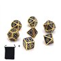 Fasizi Lot de 7 dés polyédriques en métal avec sac de rangement noir pour jeu de rôle Donjons et Dragons D&D Enseignement des ma
