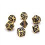 Fasizi Lot de 7 dés polyédriques en métal avec sac de rangement noir pour jeu de rôle Donjons et Dragons D&D Enseignement des ma