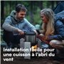 H&S Pare Vent Pliable Rechaud Camping Gaz - Pare Feu avec 10 Plaques Barrieres pour Feu - Pare-Vent de Camping Cuisson Poele Pla
