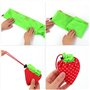 Sac Shopping Pliable Poche à Motifs de Fraises avec Pochettes à Lanière
